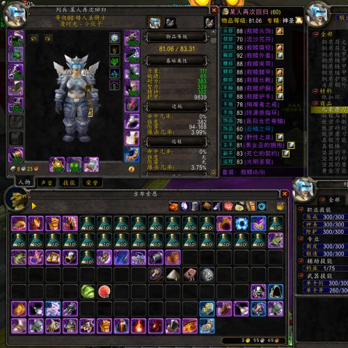 60骑士 8T38t2 4T2.5 死亡的契约 盗贼3T2.5 2T3 T2 都是双专业 上号就能玩QTYJ110